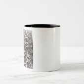 Abstraktes Kunstdesign in Schwarzweiß Zweifarbige Tasse (Mittel)
