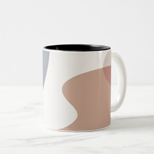 Abstraktes Kunstdesign Lila Zweifarbige Tasse (VorderseiteRechts)