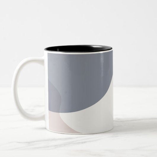 Abstraktes Kunstdesign Lila Zweifarbige Tasse (Links)