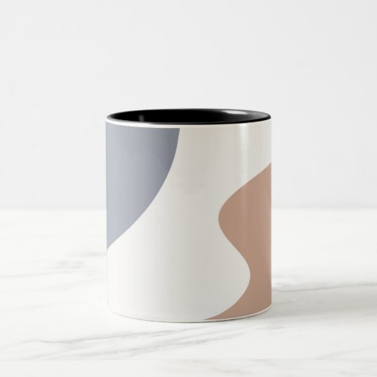 Abstraktes Kunstdesign Lila Zweifarbige Tasse (Mittel)