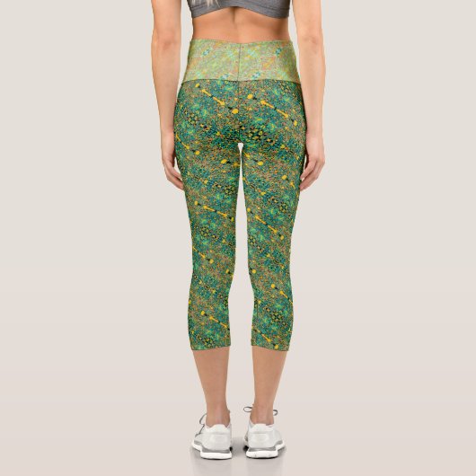 Abstraktes Kunstdesign mit indischem oder sarianis Capri Leggings (Rückseite)