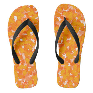 Abstraktes Kunstdesign Orange Foliage Badesandalen
