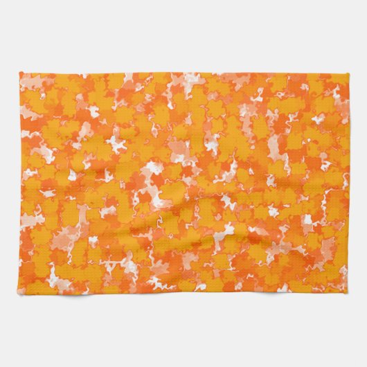 Abstraktes Kunstdesign Orange Foliage Geschirrtuch (Horizontal)