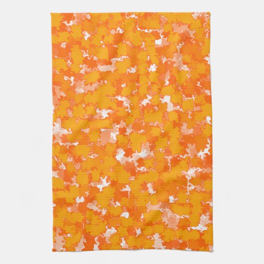 Abstraktes Kunstdesign Orange Foliage Geschirrtuch (Vertikal)