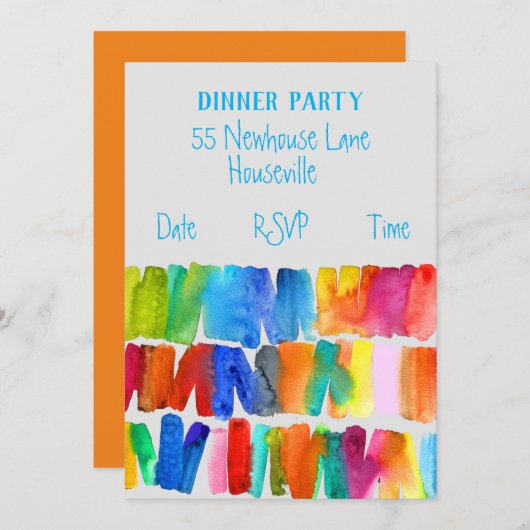 abstraktes Kunstfestival Moderne Kunst Party Einladung (Vorne/Hinten)