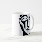 Abstraktes künstlerisches Antlitz Kaffeetasse (VorderseiteRechts)