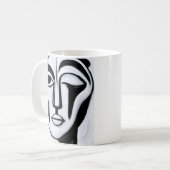 Abstraktes künstlerisches Antlitz Kaffeetasse (Vorderseite Links)