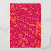 Abstraktes Künstlerisches Rosa Orange Modernes Gol Folieneinladung (Rückseite)