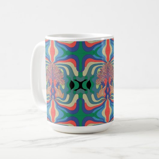 Abstraktes Kunstmuster 15 oz.Kaffee Tasse (Vorderseite Links)