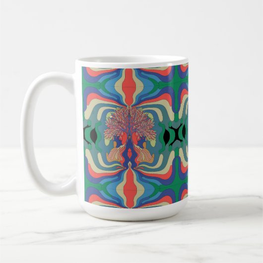 Abstraktes Kunstmuster 15 oz.Kaffee Tasse (Links)