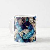 Abstraktes Kunstmuster Abstraktes blaues Bild  Kaffeetasse (Vorderseite Links)