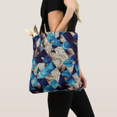 Abstraktes Kunstmuster Abstraktes blaues Bild Tasche (Von Nahem)