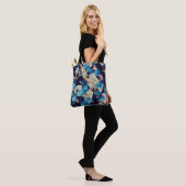 Abstraktes Kunstmuster Abstraktes blaues Bild Tasche (Am Model)