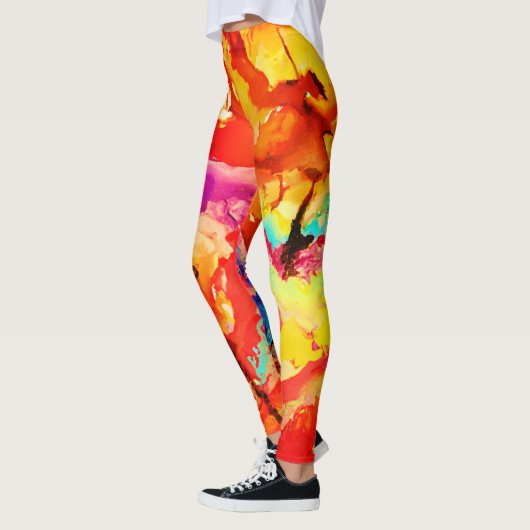 Abstraktes Kunstmuster Leggings (Links)