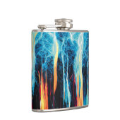 Abstraktes Kunstmuster Rot und Blue Electric Energ Flachmann (Rechts)