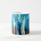 Abstraktes Kunstmuster Rot und Blue Electric Energ Kaffeetasse (Mittel)