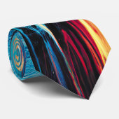 Abstraktes Kunstmuster Rot und Blue Electric Energ Krawatte (Gerollt)