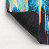 Abstraktes Kunstmuster Rot und Blue Electric Energ Mousepad (Ecke)