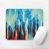 Abstraktes Kunstmuster Rot und Blue Electric Energ Mousepad (Mit Mouse)