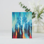 Abstraktes Kunstmuster Rot und Blue Electric Energ Postkarte (Stehend Vorderseite)