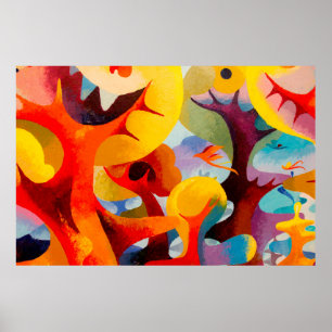 Abstraktes Kunstöl und Acrylfarbe auf Leinwand, Br Poster