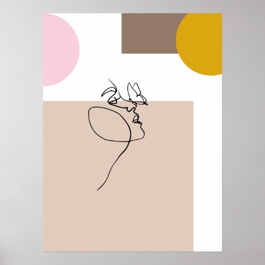 Abstraktes Kunstposter Butterfly Poster (Vorne)