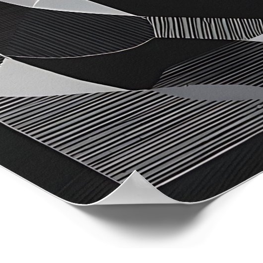 Abstraktes Kunstposter, Schwarz und Weiß, moderne  Poster (Ecke)