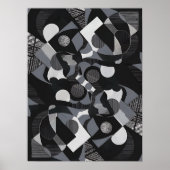 Abstraktes Kunstposter, Schwarz und Weiß, moderne  Poster (Vorne)