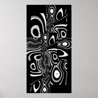 Abstraktes Kunstposter Ultra Modern Schwarz Weiß 3 Poster