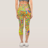 Abstraktes Kunstsari-Design Capri Leggings (Rückseite)