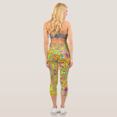 Abstraktes Kunstsari-Design Capri Leggings (Rückseite)