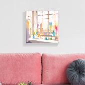 Abstraktes Kunststudio | Bright Airy Watercolor Leinwanddruck (Insitu (Wohnzimmer))