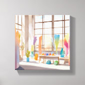 Abstraktes Kunststudio | Bright Airy Watercolor Leinwanddruck (Vorderseite)