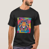 Abstraktes Kunstwerk Lion Design T-Shirt (Vorderseite)