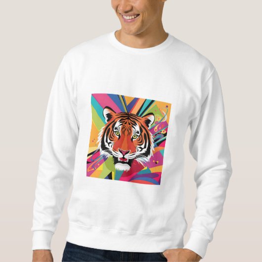 abstraktes Kunstwerk Tiger Design, das lebendig is Sweatshirt (Vorderseite)