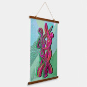 abstraktes Kunstwerk Wandteppich Mit Holzrahmen (Gewinkelt)