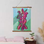 abstraktes Kunstwerk Wandteppich Mit Holzrahmen (Schlafzimmer)