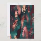 Abstraktes Kupfer dunkelgrün staubig rosa Braut Einladung (Rückseite)