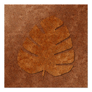 Abstraktes Kupfer-Look-Blatt Poster
