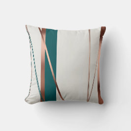 Abstraktes Kupfer mit Akzenten des Aquamarinen Kis Kissen