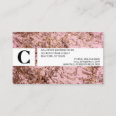 Abstraktes Kupferblau Pink Acrylfarbe Visitenkarte (Rückseite)