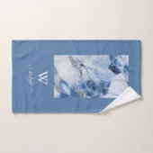 abstraktes Küstenmuster aus blauem Marmor Badhandtuch Set (Handtuch)