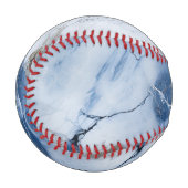 abstraktes Küstenmuster aus blauem Marmor Baseball (Vorderseite Links)