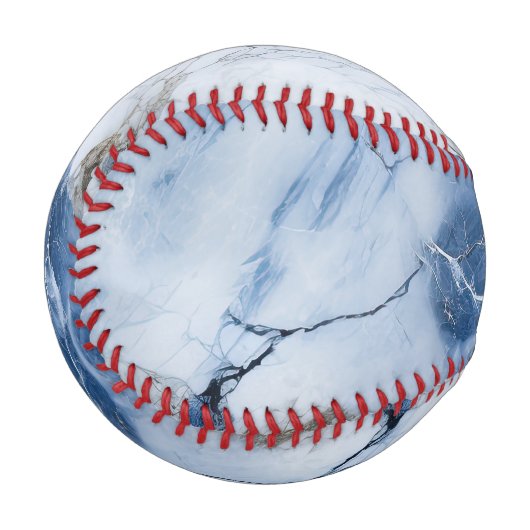 abstraktes Küstenmuster aus blauem Marmor Baseball (Vorderseite Links)