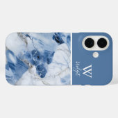 abstraktes Küstenmuster aus blauem Marmor Case-Mate iPhone Hülle (Rückseite (Horizontal))