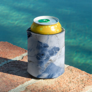 abstraktes Küstenmuster aus blauem Marmor Dosenkühler