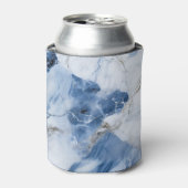 abstraktes Küstenmuster aus blauem Marmor Dosenkühler (Kanne Vorderseite)