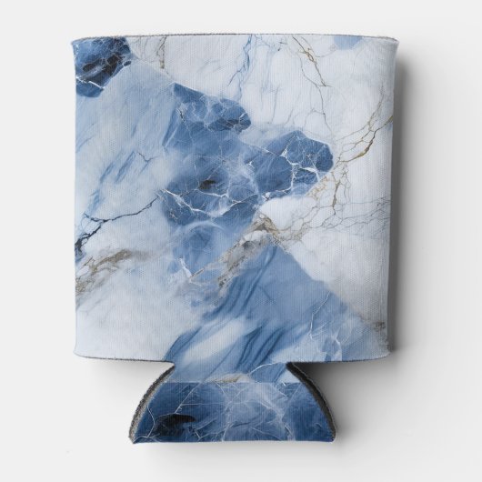 abstraktes Küstenmuster aus blauem Marmor Dosenkühler (Vorderseite)