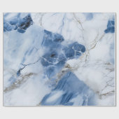 abstraktes Küstenmuster aus blauem Marmor Geschenkpapier (Flach)