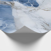 abstraktes Küstenmuster aus blauem Marmor Geschenkpapier (Ecke)